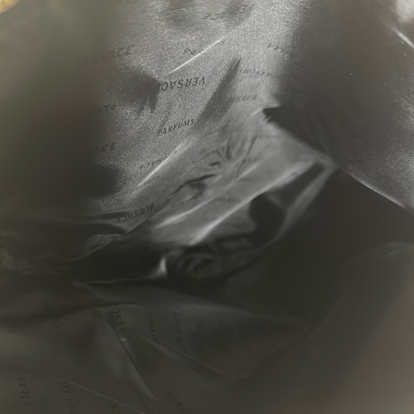 VERSACE Parfums Gold Black Faux Leather Clutch Crossbody Bag. - Picture 10 of 10